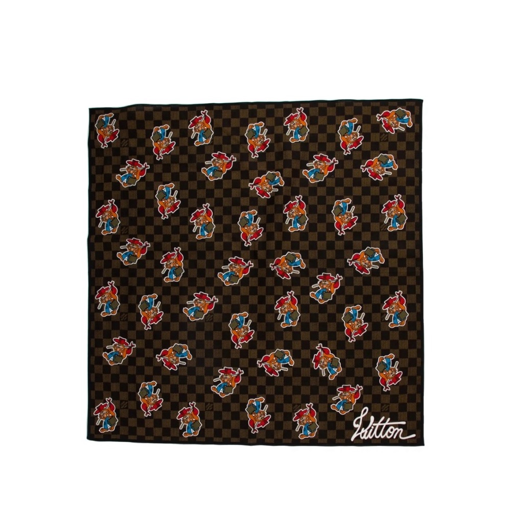 LOUIS VUITTON Damier Ebene Printed Bandana